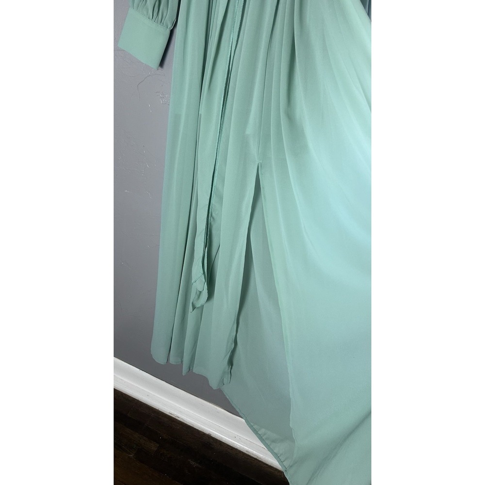 Women's Balticborn Mint Green Long Maxi Gown Size V Neckline Size L Bridesmaid - Picture 2 of 11